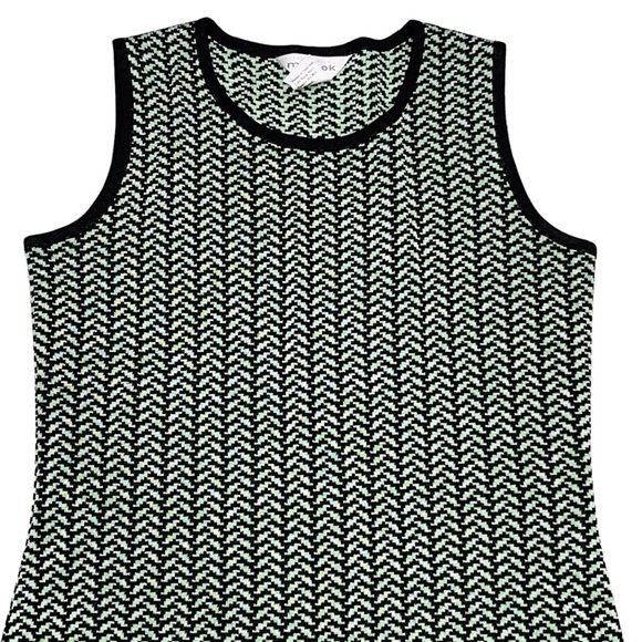 Exclusively Misook Green Printed Stretch Acrylic Sleeveless Bodycon Dress XS - Picture 5 of 9